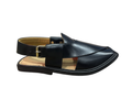 Gold Buckle Leather Chappal