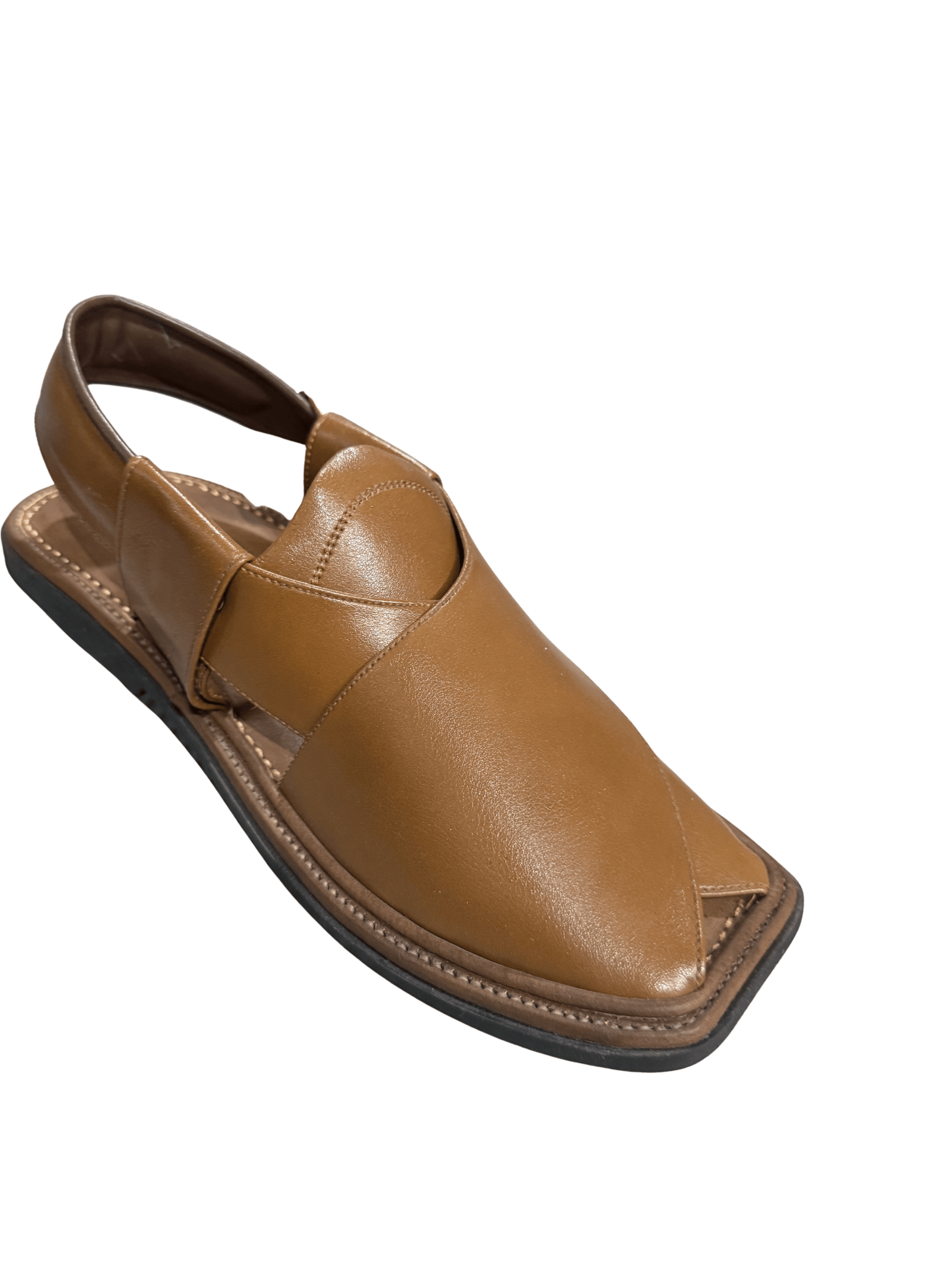 Royalfitters Classic Charsadda Chappal — Camel Tan Leather