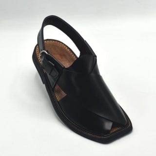 Black Traditional Chappal — side view