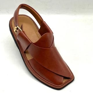 Burgundy Traditional Premium Chappal — side view